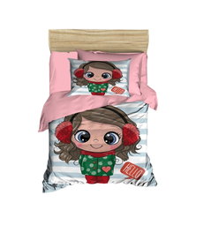 L'essentiel linge de maison Juego de funda de edredón PH175 Rosa, Blanco y Rojo